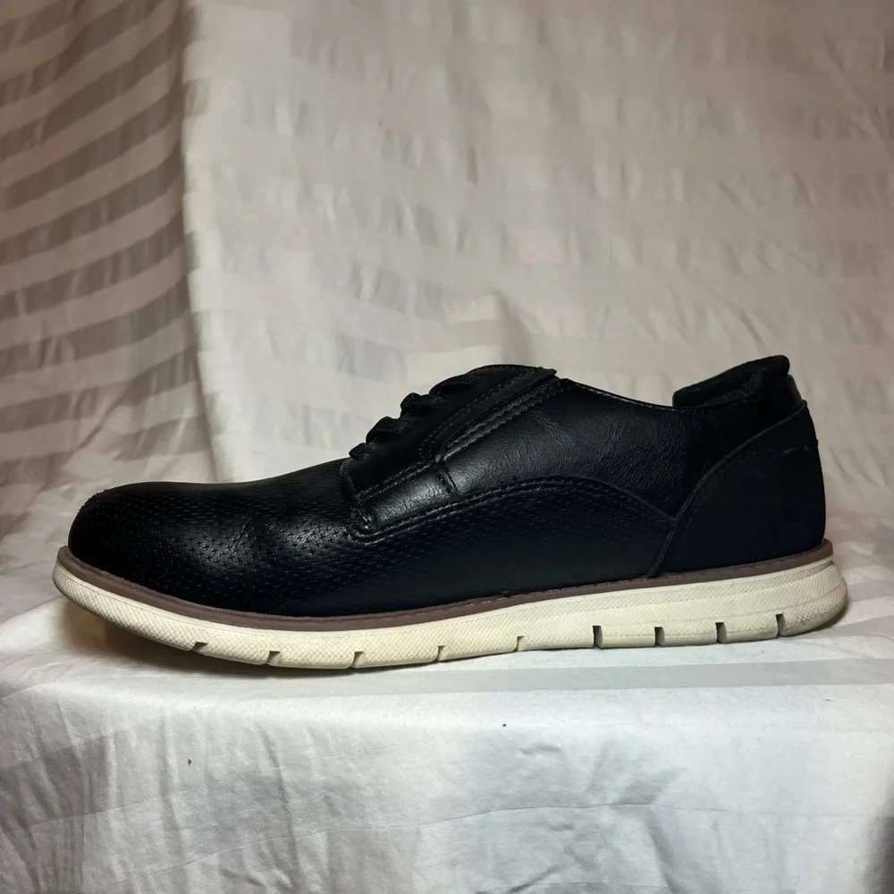 Crown Vintage Boys Black Lace Up Perforated Hybrid Dress Shoes Sneakers
